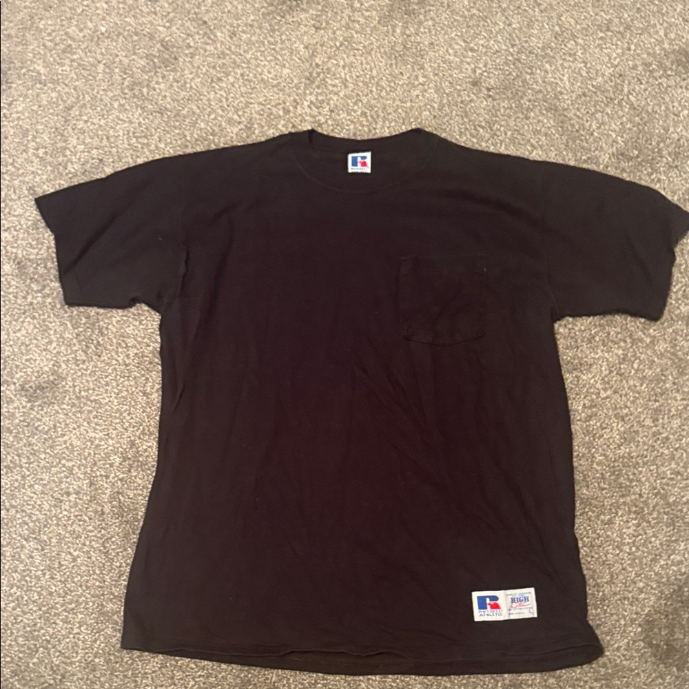 Russell Athletic Men's Black Tee large - vintage